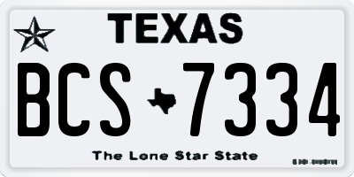 TX license plate BCS7334