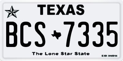 TX license plate BCS7335