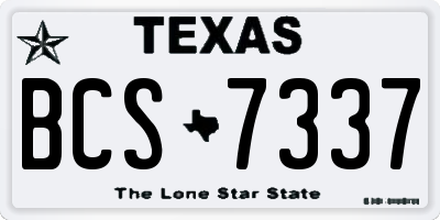TX license plate BCS7337