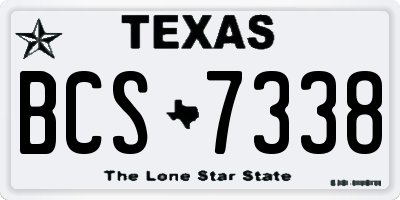 TX license plate BCS7338