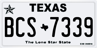 TX license plate BCS7339