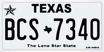 TX license plate BCS7340