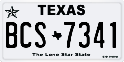 TX license plate BCS7341