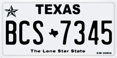TX license plate BCS7345
