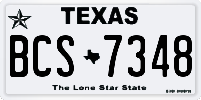 TX license plate BCS7348
