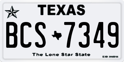 TX license plate BCS7349