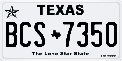 TX license plate BCS7350