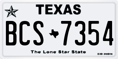 TX license plate BCS7354