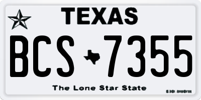 TX license plate BCS7355