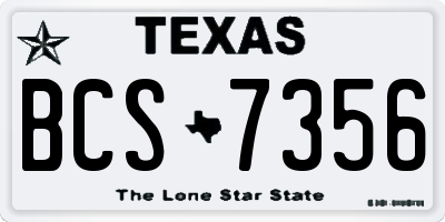 TX license plate BCS7356
