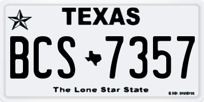 TX license plate BCS7357