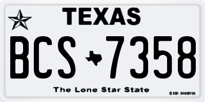 TX license plate BCS7358