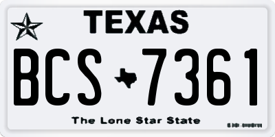 TX license plate BCS7361
