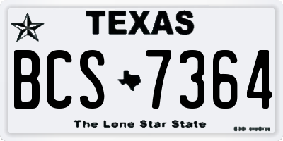 TX license plate BCS7364