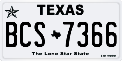 TX license plate BCS7366