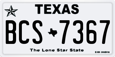 TX license plate BCS7367