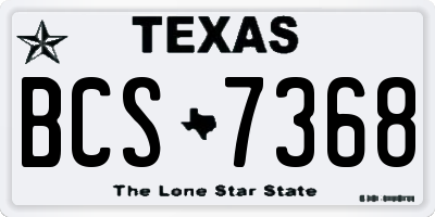 TX license plate BCS7368