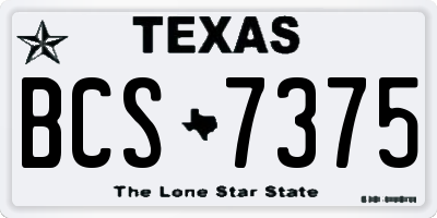 TX license plate BCS7375