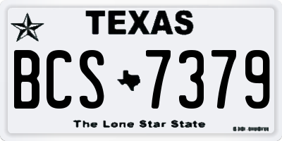 TX license plate BCS7379