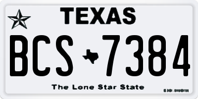 TX license plate BCS7384
