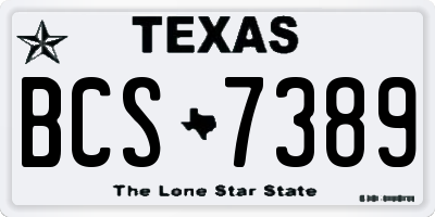 TX license plate BCS7389
