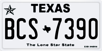TX license plate BCS7390