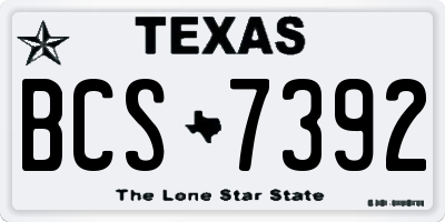 TX license plate BCS7392