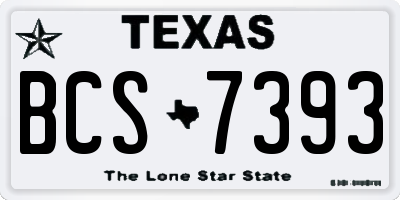 TX license plate BCS7393
