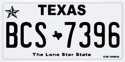 TX license plate BCS7396