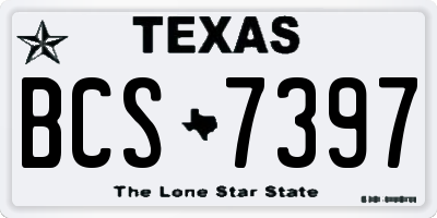 TX license plate BCS7397