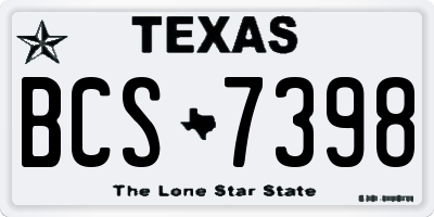 TX license plate BCS7398