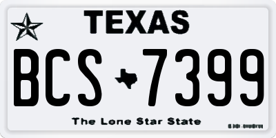 TX license plate BCS7399