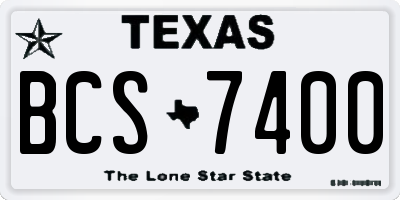 TX license plate BCS7400