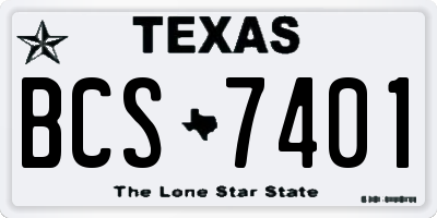 TX license plate BCS7401