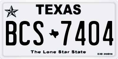 TX license plate BCS7404