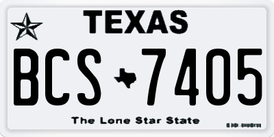 TX license plate BCS7405