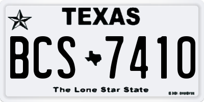 TX license plate BCS7410