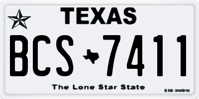 TX license plate BCS7411