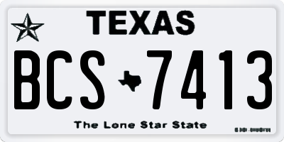 TX license plate BCS7413