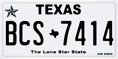 TX license plate BCS7414