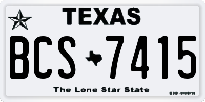 TX license plate BCS7415