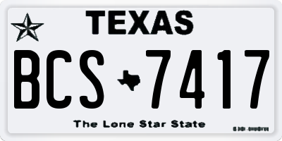 TX license plate BCS7417