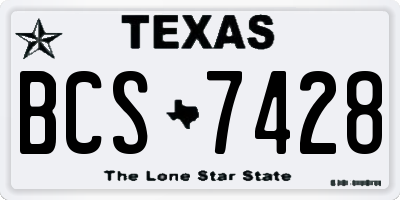 TX license plate BCS7428