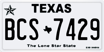 TX license plate BCS7429