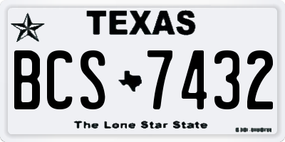 TX license plate BCS7432