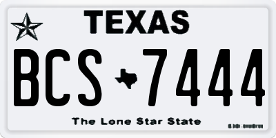 TX license plate BCS7444