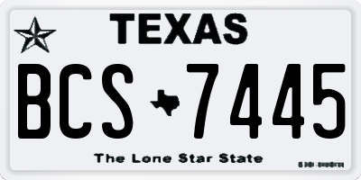 TX license plate BCS7445