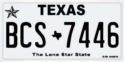 TX license plate BCS7446