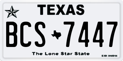 TX license plate BCS7447