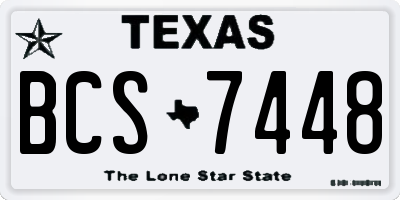 TX license plate BCS7448